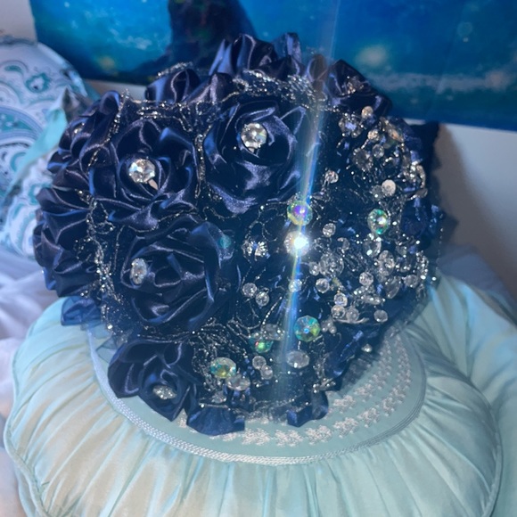 Elegant off the shoulder neckline navy blue quincè dress.🩵💙🩵💙 - Picture 2 of 6